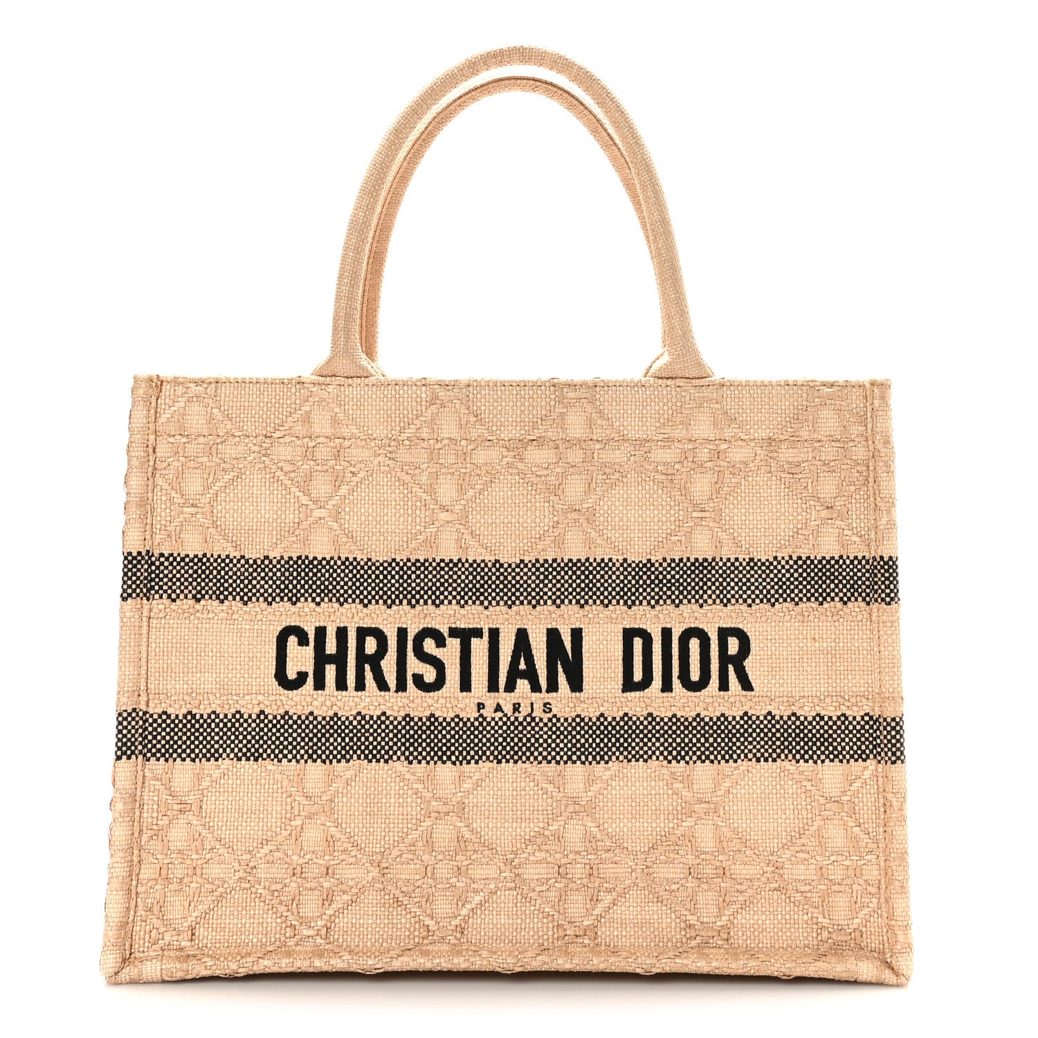Christian Dior Raffia Cannage Medium Book Tote Natural 1 of 11