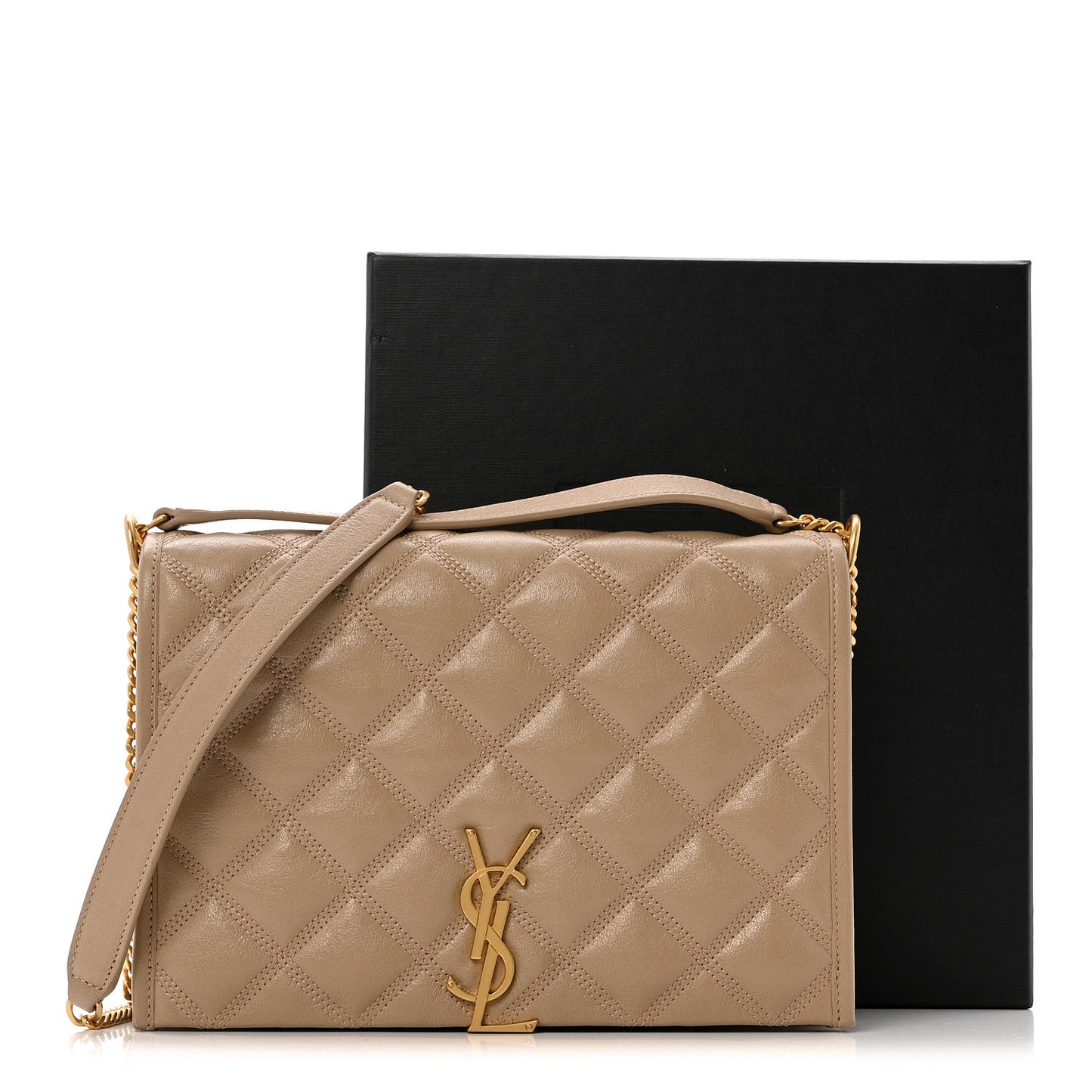 Lambskin Quilted Mini Becky Chain Bag Dark Beige