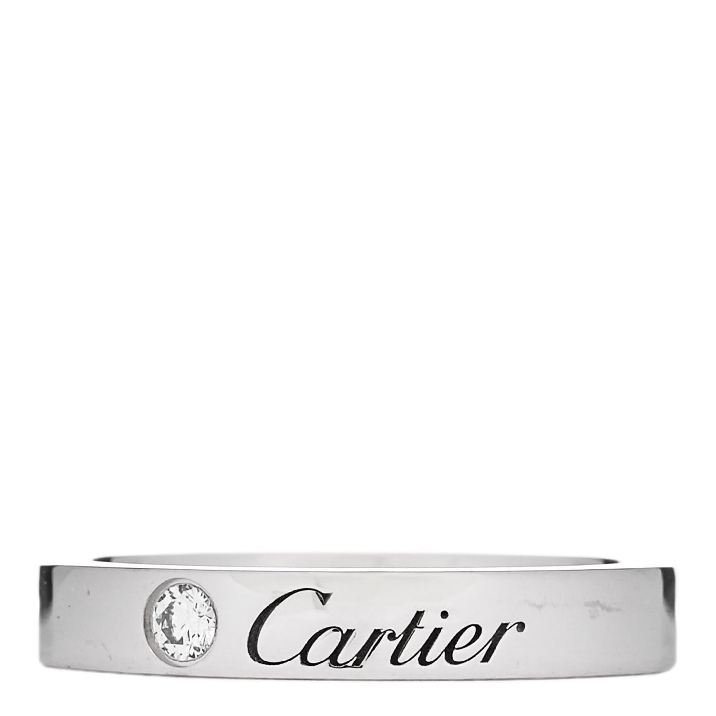 Platinum Diamond 3mm C De Cartier Wedding Band Ring 48 4.5