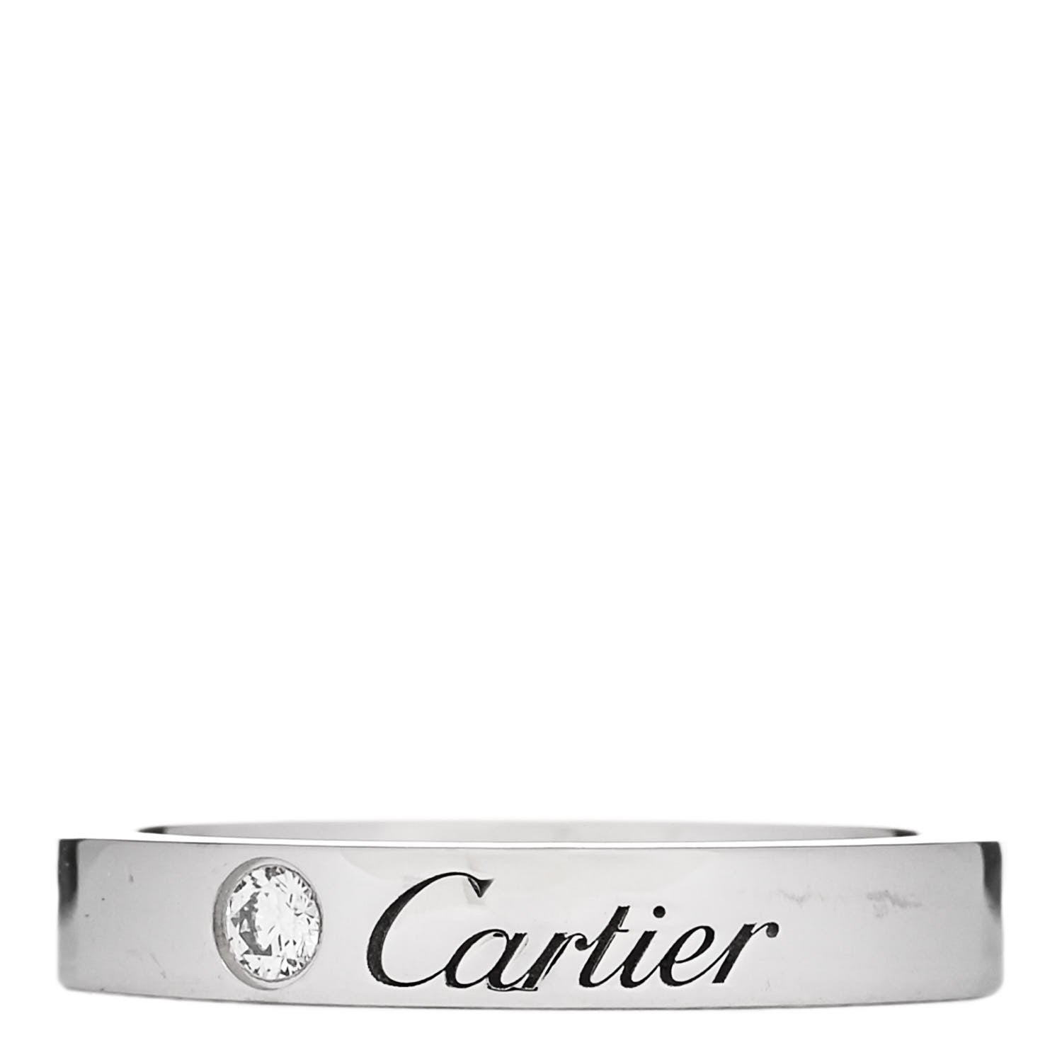 Cartier Platinum Diamond 3mm C De Cartier Wedding Band Ring 48 4.5 1 of 4