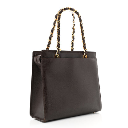 Chanel Caviar Shoulder Bag Dark Brown 3 of 10
