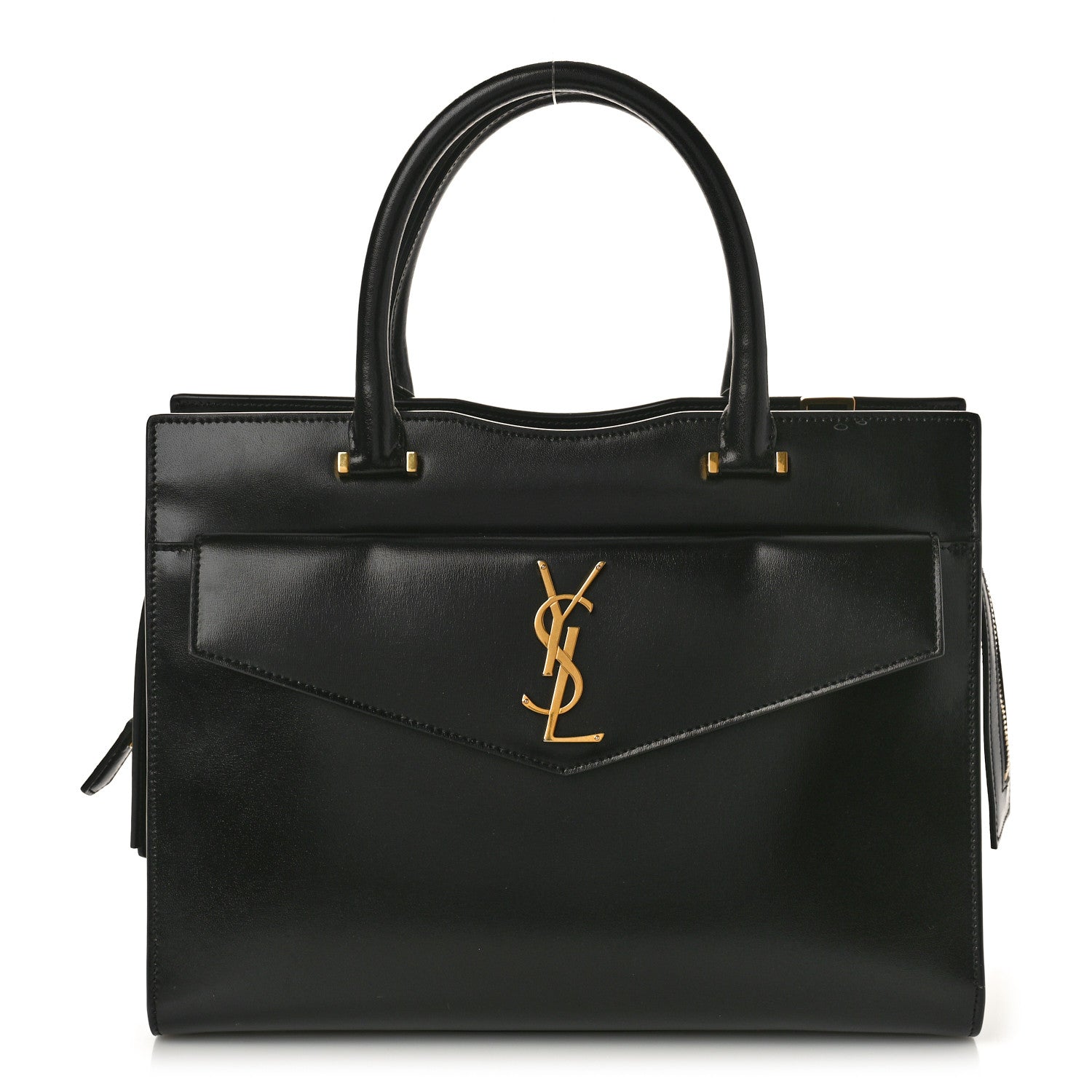 Saint Laurent Shiny Calfskin Medium Uptown Tote Black 1 of 11