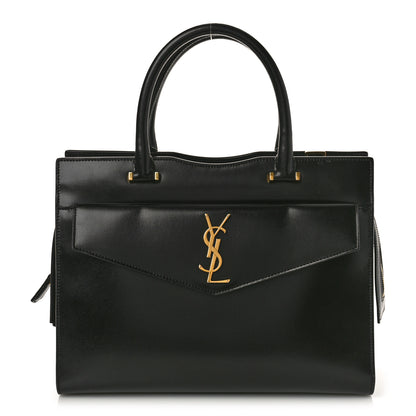 Saint Laurent Shiny Calfskin Medium Uptown Tote Black 1 of 11