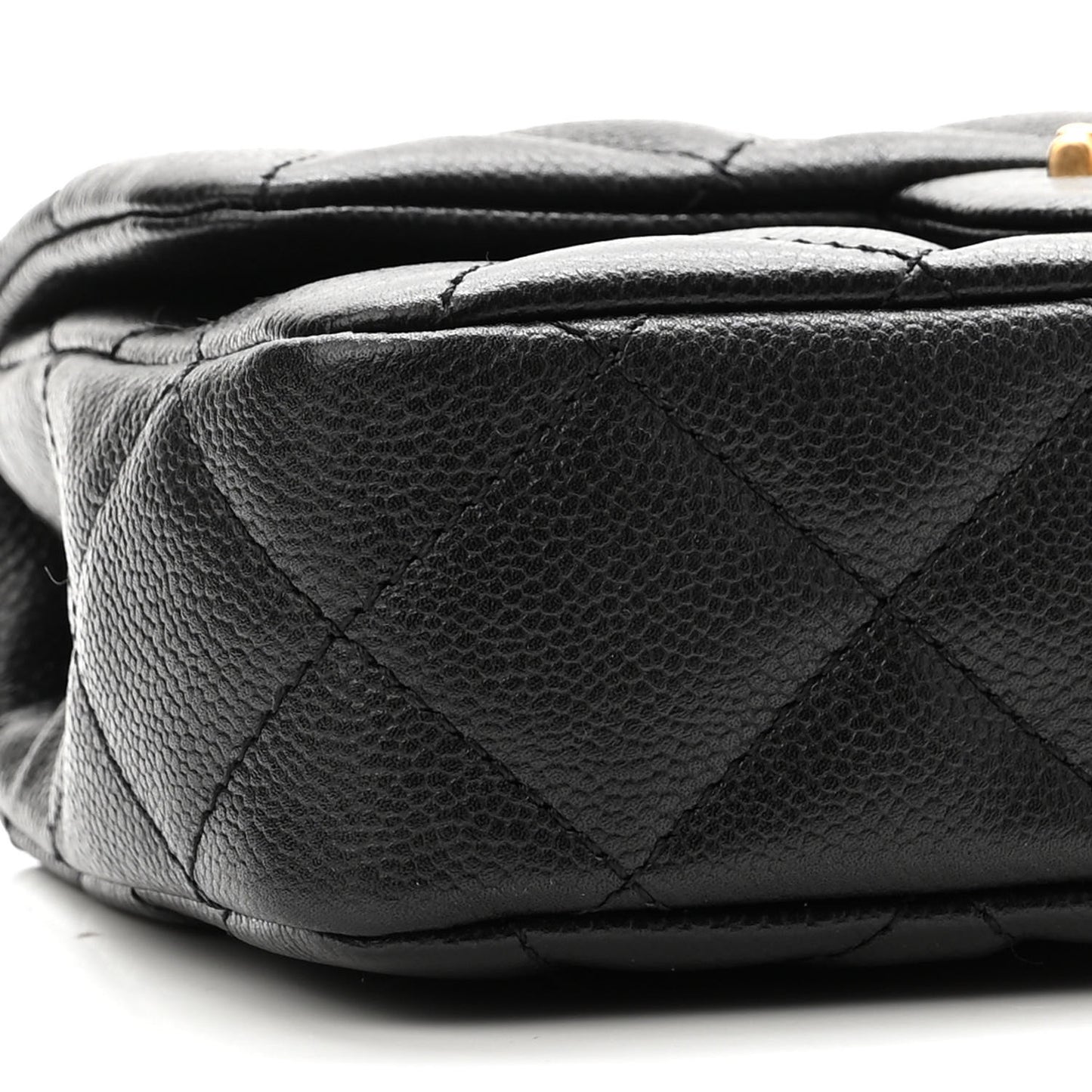 Caviar Quilted Mini Sweetheart Rectangular Flap Black