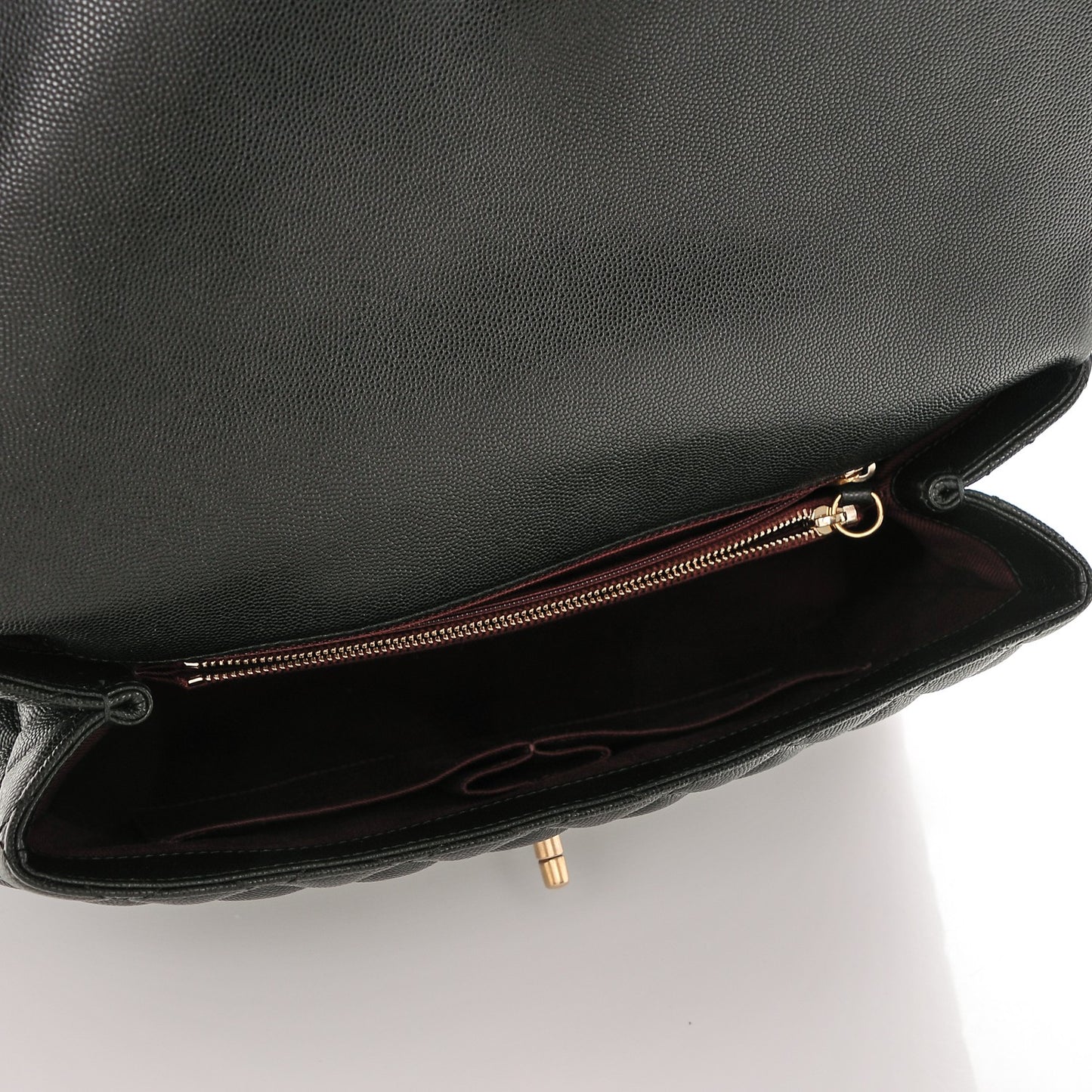 Caviar Quilted Medium Coco Handle Flap Black