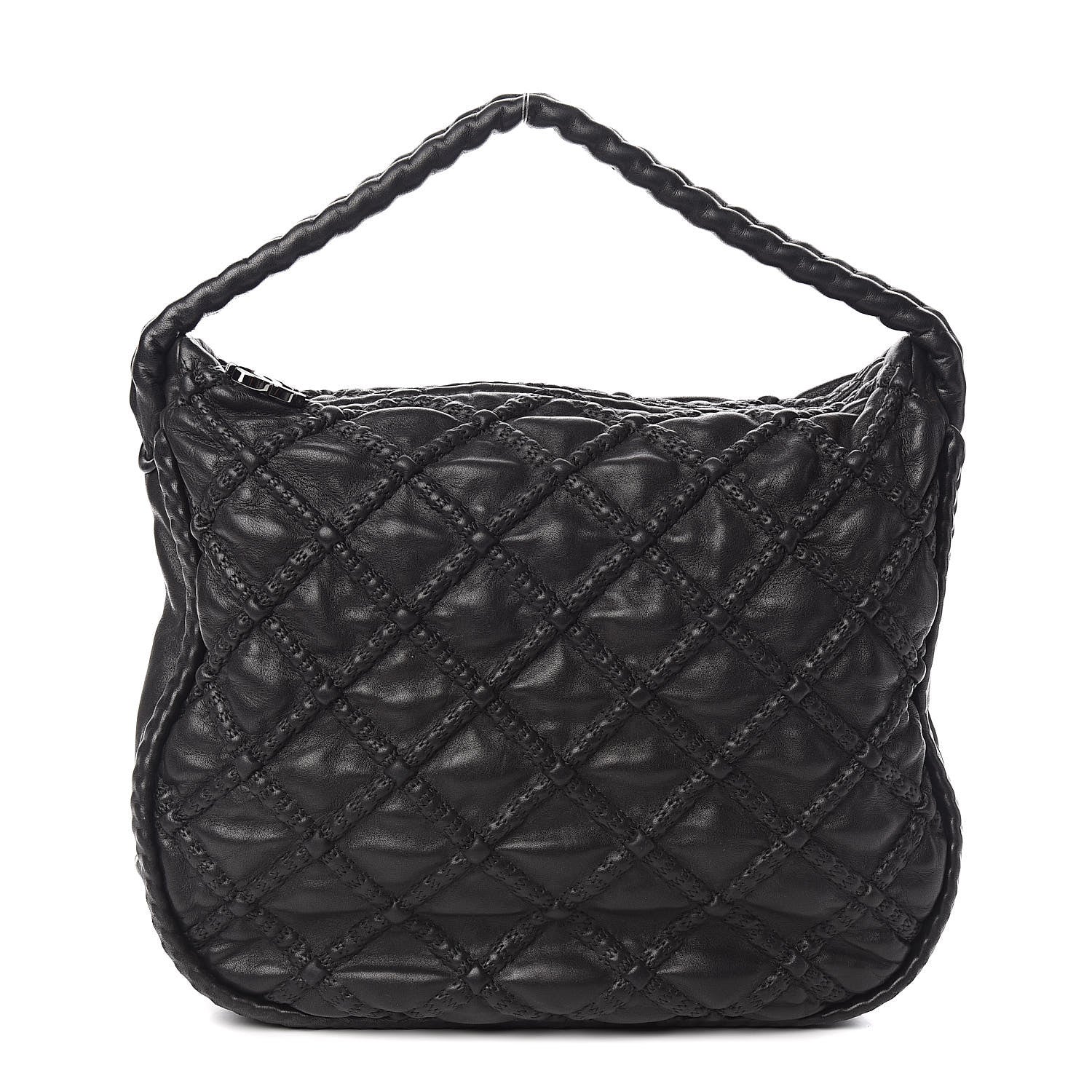 Chanel Quilted Lambskin Hidden Chain Hobo Black 1 of 10