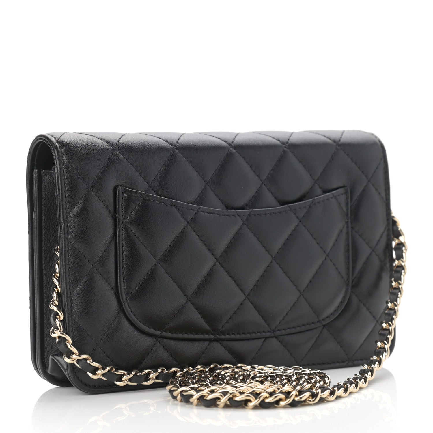 Chanel Lambskin Quilted CC Wallet On Chain WOC Black 2 of 12
