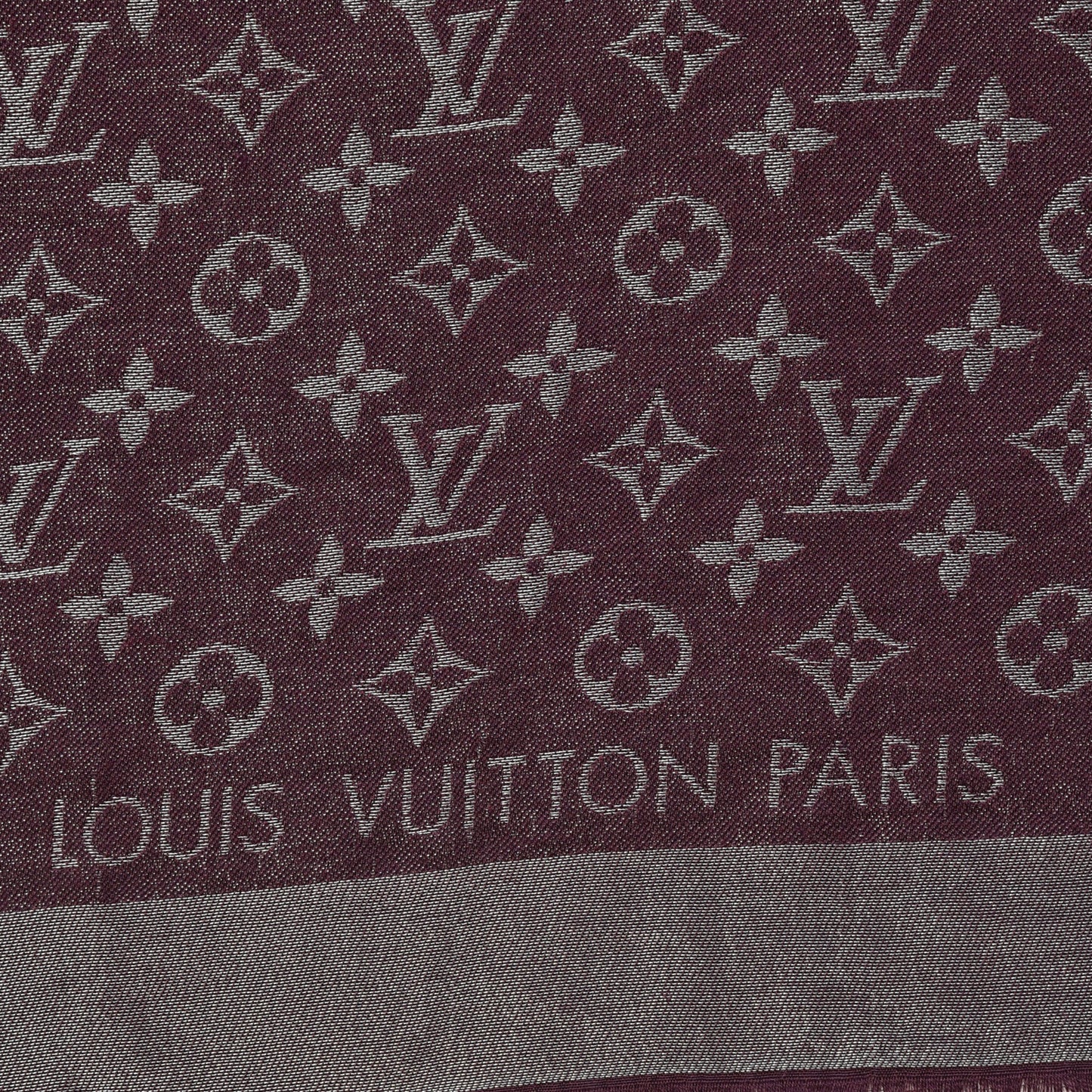 Silk Lurex Wool Monogram Shine Shawl Amarante