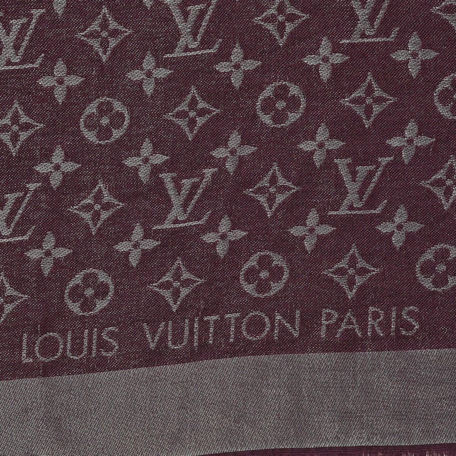 Louis Vuitton Silk Lurex Wool Monogram Shine Shawl Amarante 3 of 4