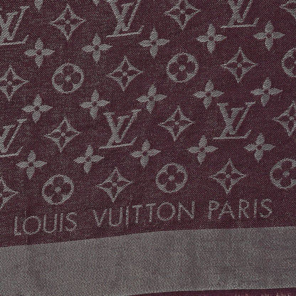 Louis Vuitton Silk Lurex Wool Monogram Shine Shawl Amarante 3 of 4