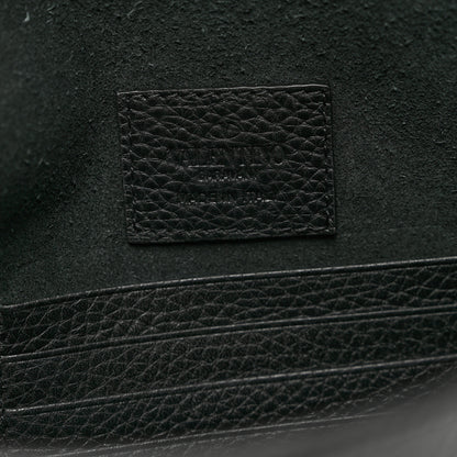 Valentino Garavani Pebbled Calfskin Large Rockstud Envelope Clutch Black 6 of 6