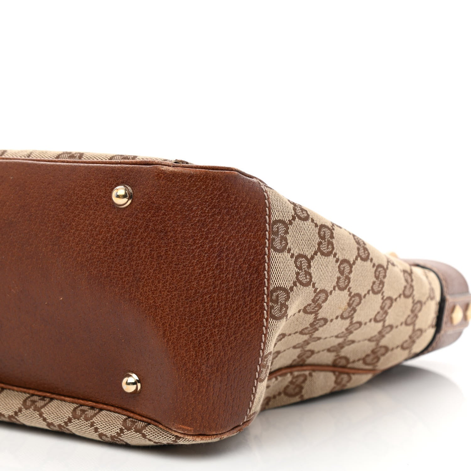 Gucci Monogram Canvas Bamboo Top Handle Bag Brown 10 of 11