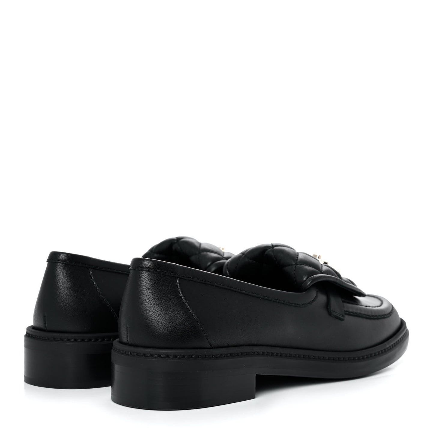 Lambskin Quilted CC Turnlock Loafers 38 Black
