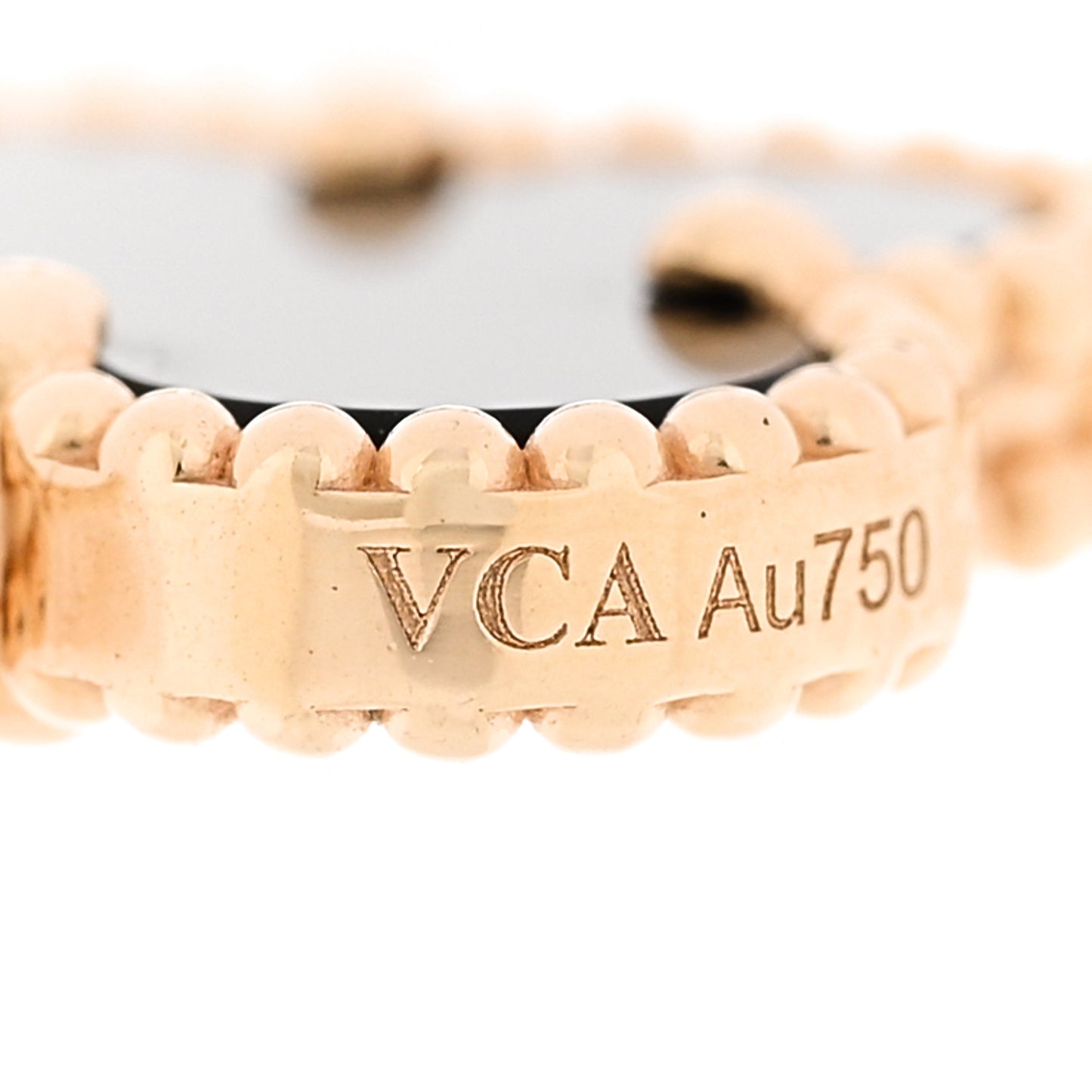18K Yellow Gold Black Onyx 5 Motifs Vintage Alhambra Bracelet