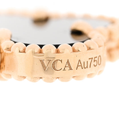 Van Cleef & Arpels 18K Yellow Gold Black Onyx 5 Motifs Vintage Alhambra Bracelet 4 of 6