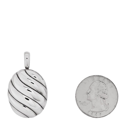 David Yurman Sterling Silver Sculpted Cable Oval Locket Amulet Pendant 2 of 6