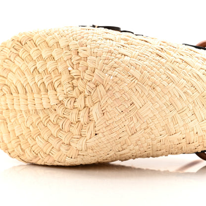 Loewe Iraca Palm Calfskin Small Anagram Basket Bag Natural Tan 9 of 10