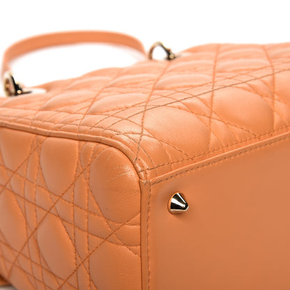 Christian Dior Lambskin Cannage Medium Lady Dior Orange 17 of 20