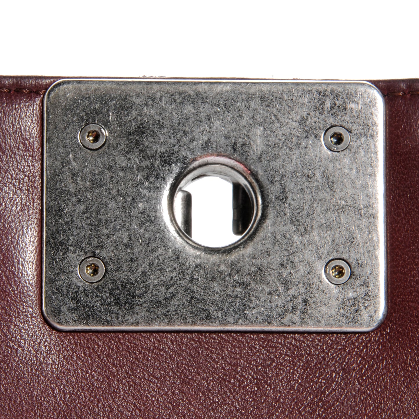 Lambskin Quilted Large Boy Flap Burgundy