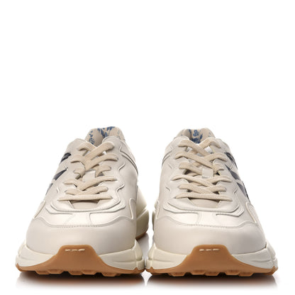 Gucci X MLB Calfskin NY Yankees Mens Rhyton Sneakers 9 Mystic White 2 of 7