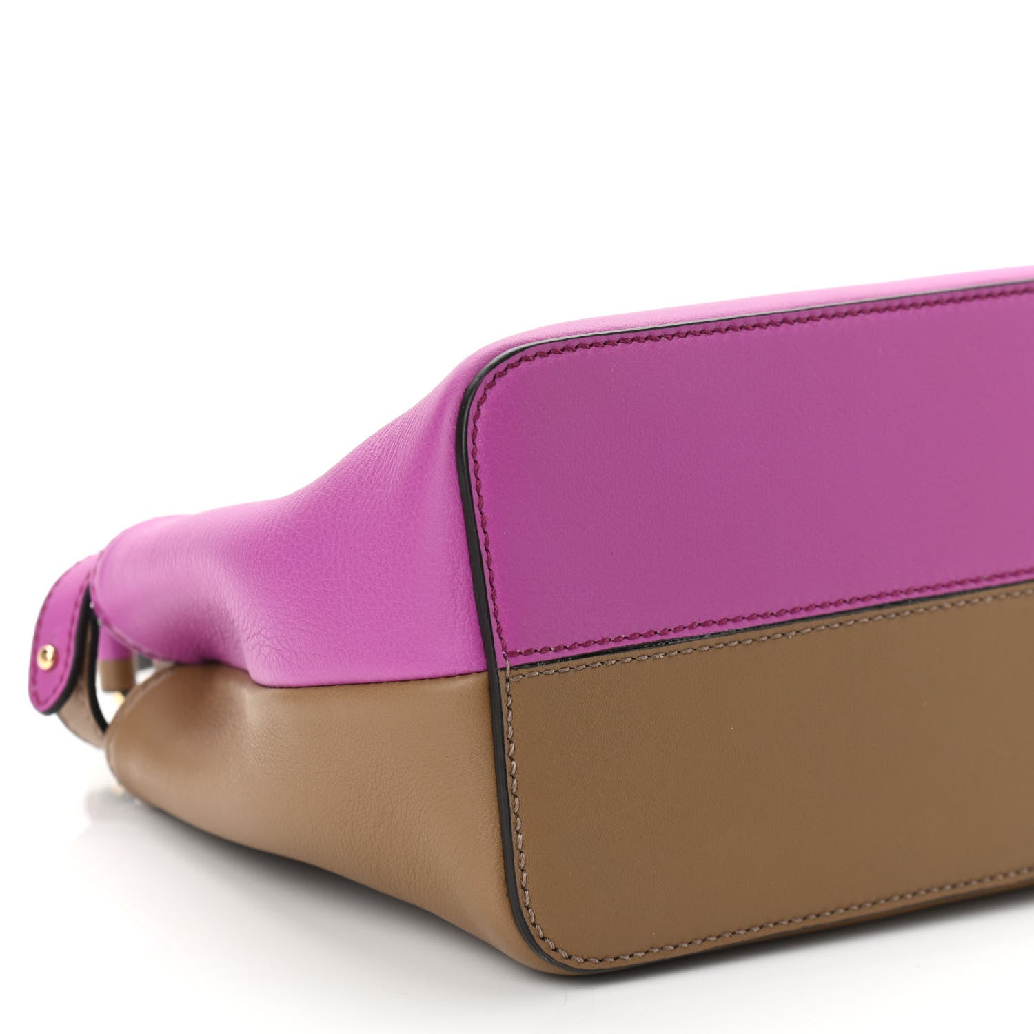 Fendi Vitello Seta Nappa Plexiglass Bi-Color Mini Peekaboo Iconic Satchel Bouganville Sand 9 of 10