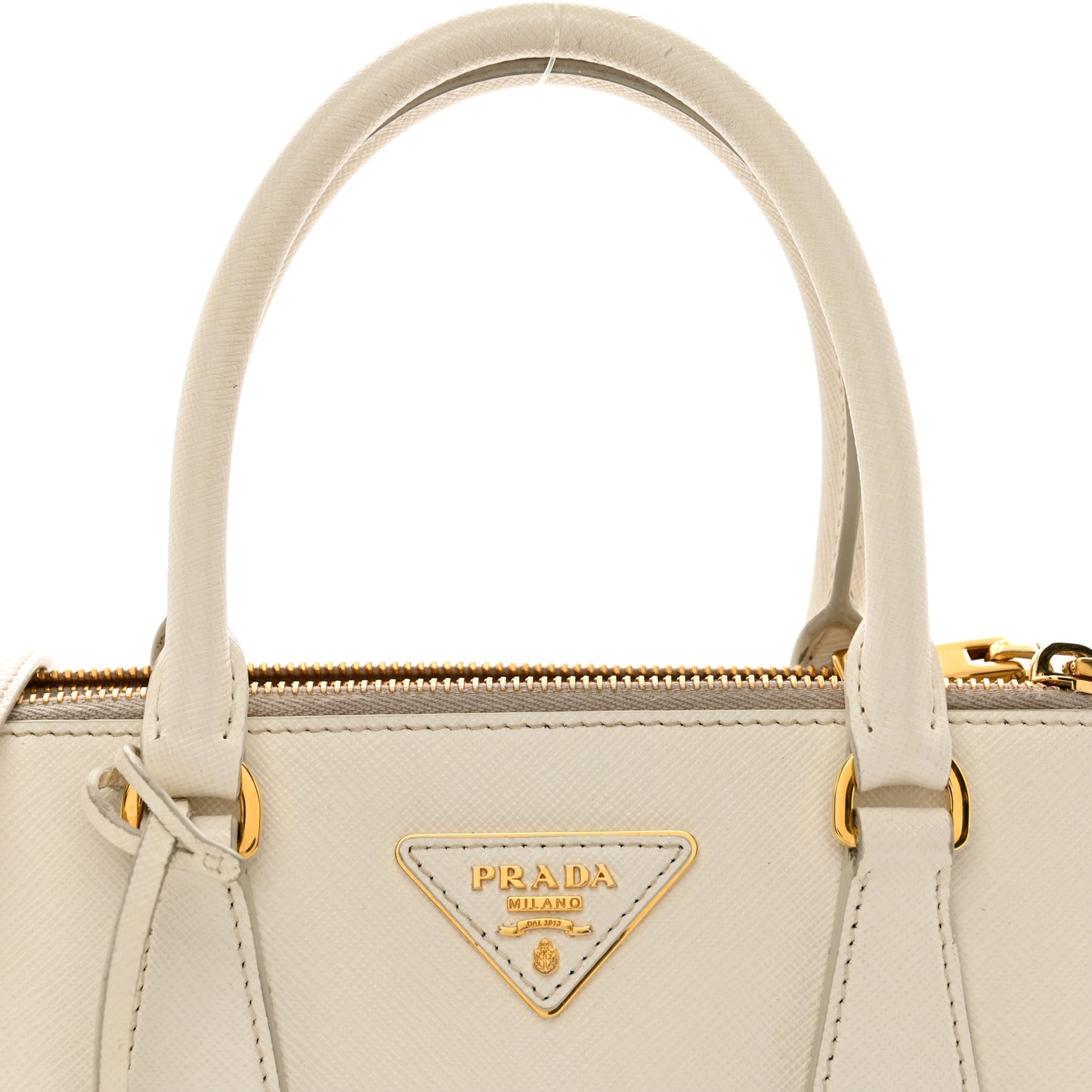 Saffiano Lux Small Galleria Double Zip Tote White
