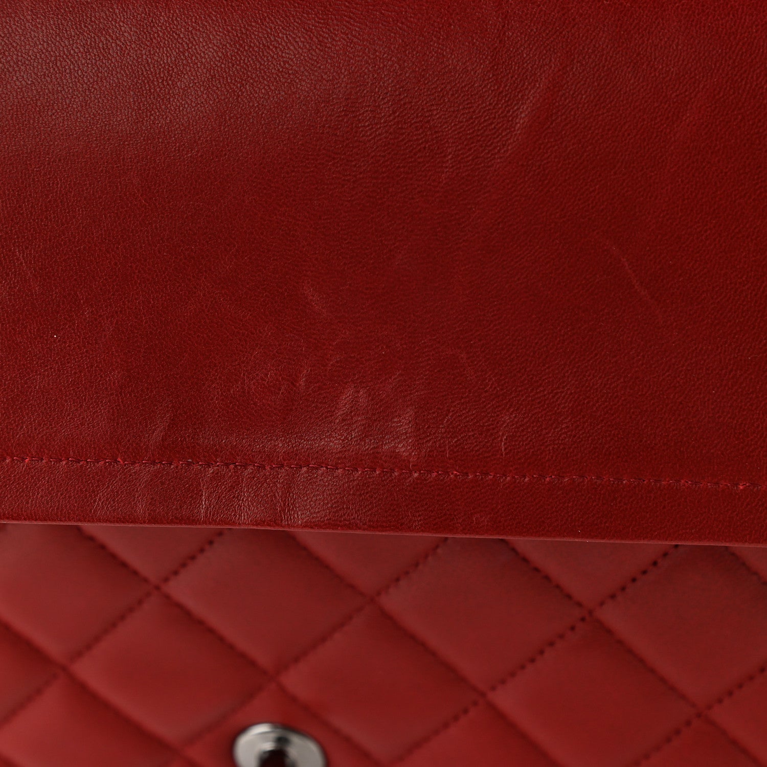Chanel Lambskin Quilted Maxi Double Flap Red 12 of 14