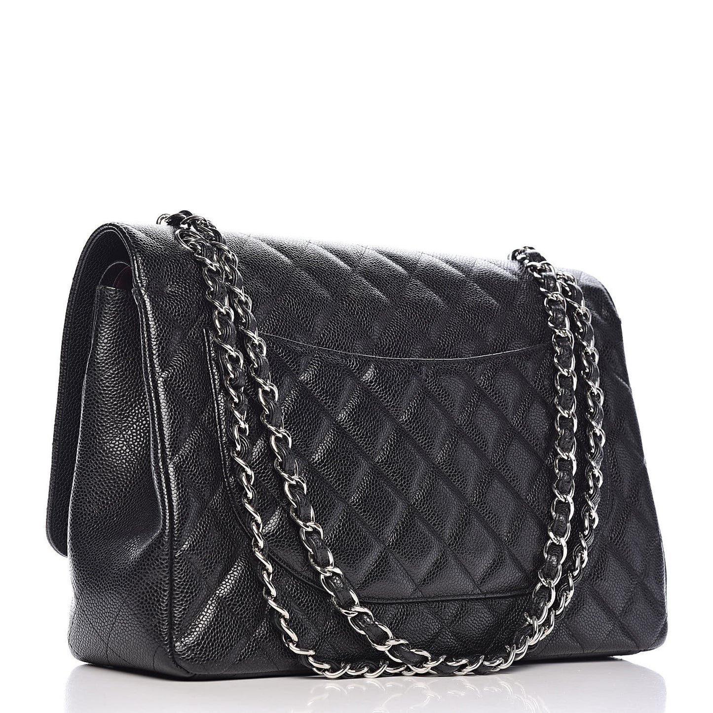 Caviar Quilted Maxi Double Flap Black