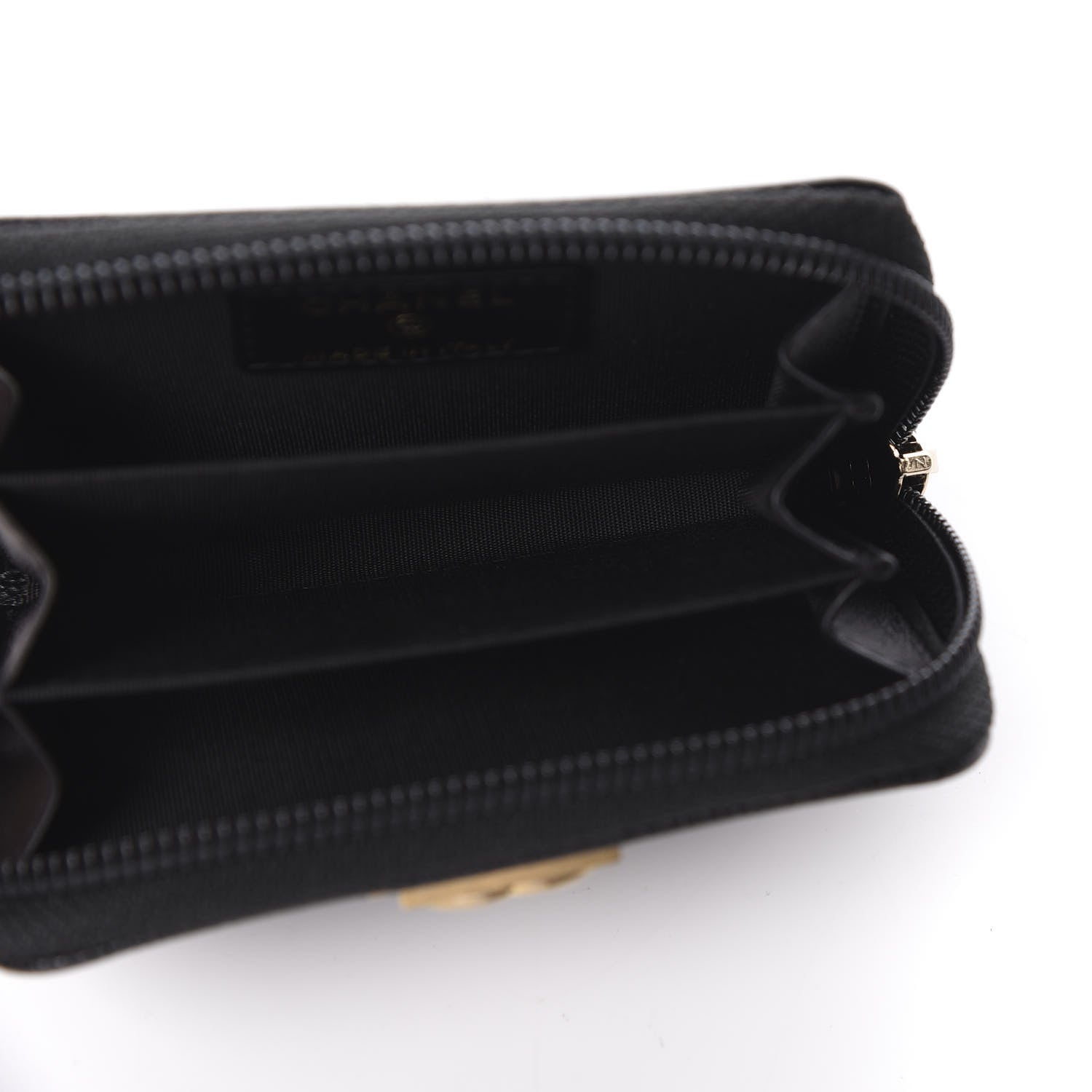 Chanel Caviar Quilted Boy Zip Around Coin Purse Wallet Black 5 of 10