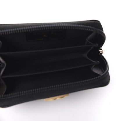 Chanel Caviar Quilted Boy Zip Around Coin Purse Wallet Black 5 of 10