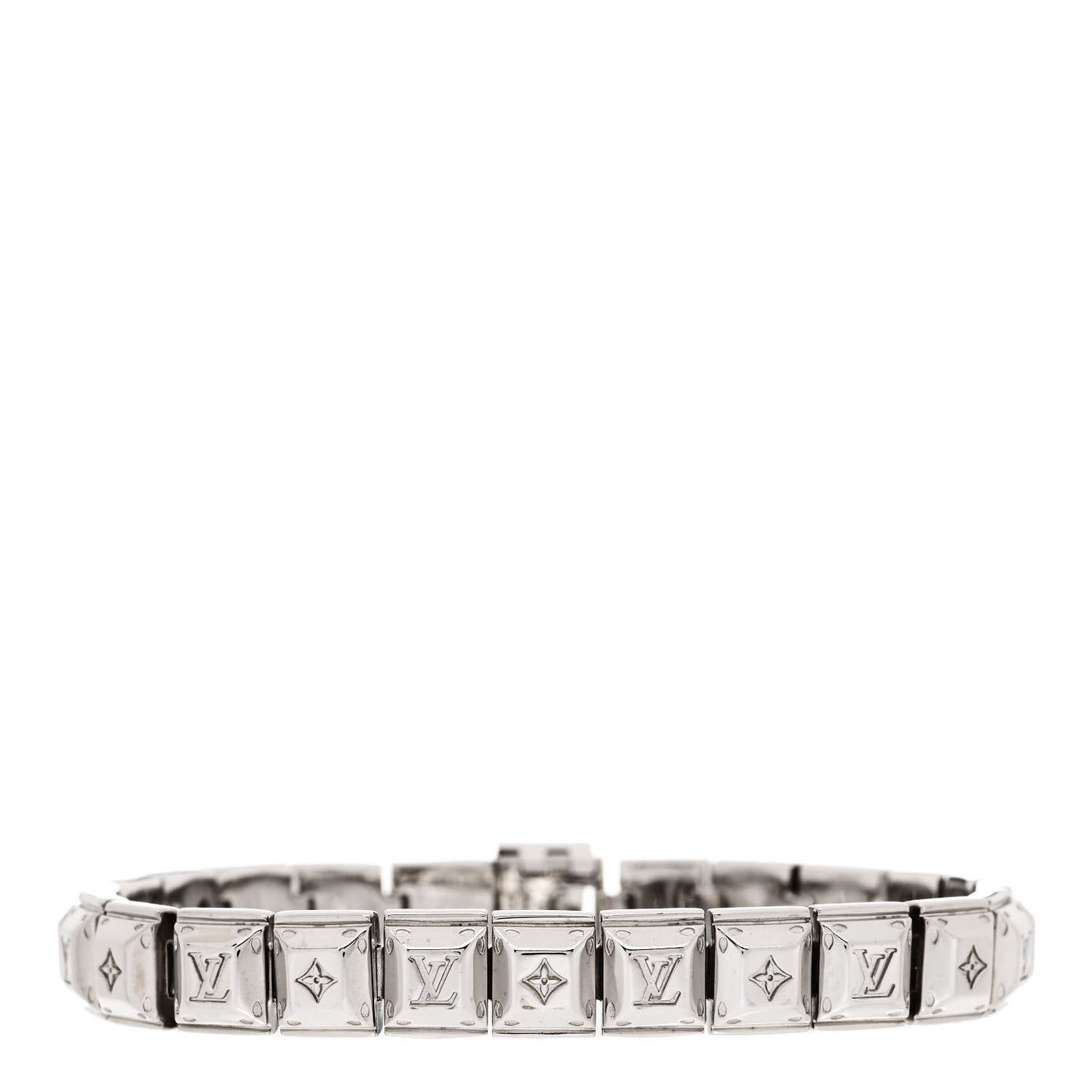 Palladium Monogram Nanogram Tennis Bracelet M Silver
