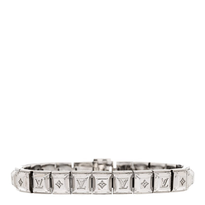 Louis Vuitton Palladium Monogram Nanogram Tennis Bracelet M Silver 1 of 5