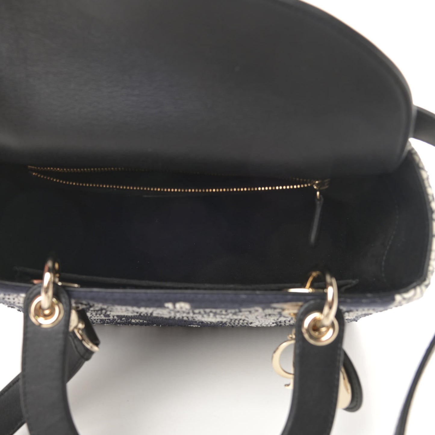 Embroidered La Roue La Fortune Tarot Medium Lady Dior Blue