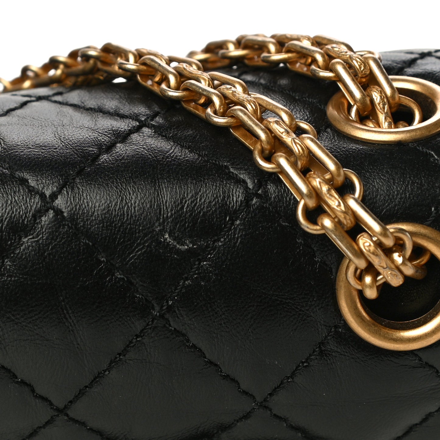 Aged Calfskin Quilted 2.55 Reissue 225 Flap Black