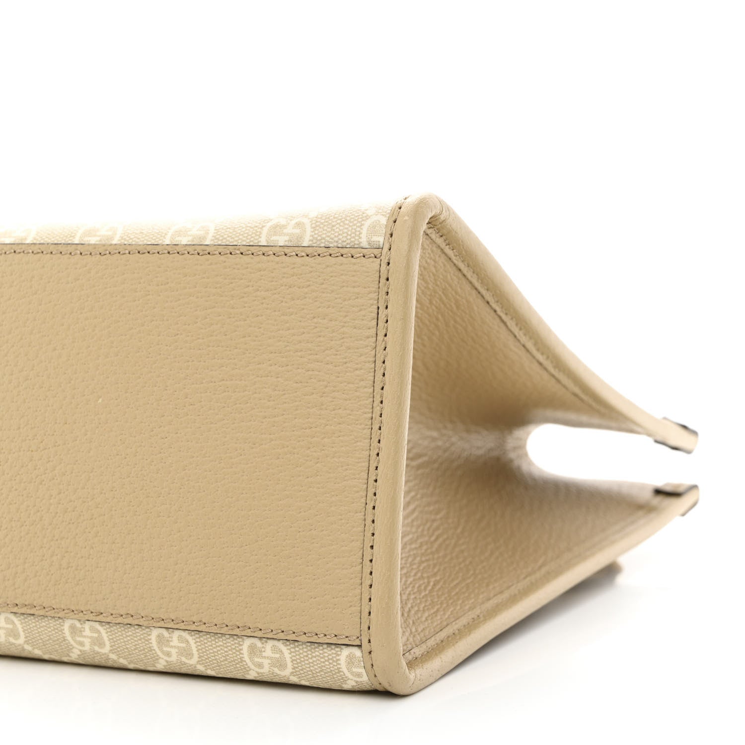 Gucci GG Supreme Monogram Textured Dollar Calfskin Small Retro Interlocking G Tote Bag Beige Mystic White Oatmeal 10 of 10