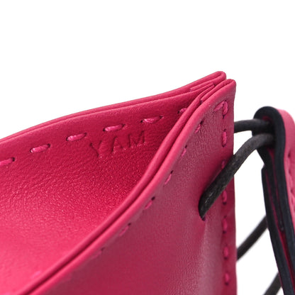 Hermes Milo Lambskin Swift Shopping Bag Charm Rose Mexico 4 of 5