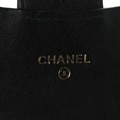 Chanel Calfskin Chevron Quilted Large Gusset Flap Wallet Black 6 of 9
