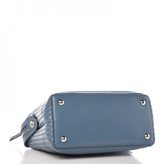 Fendi Shiny Nappa Trapuntata Small DotCom Click Top Handle Chain Satchel Blue 4 of 12