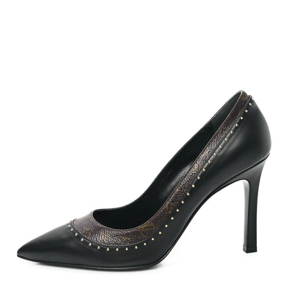 Louis Vuitton Monogram Studded Cherie Pumps 39 Black 1 of 9