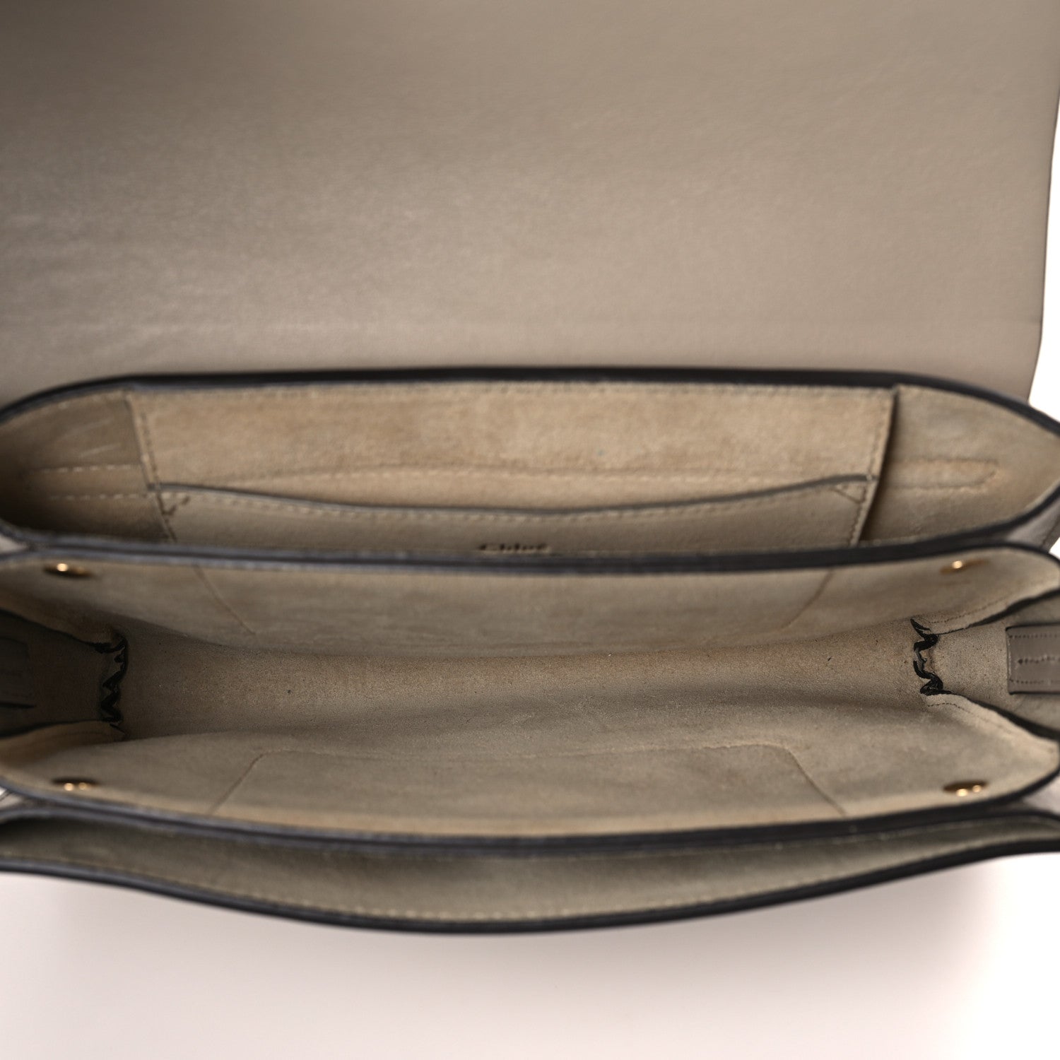 Chloe Suede Calfskin Small Faye Shoulder Bag Motty Grey 5 of 9