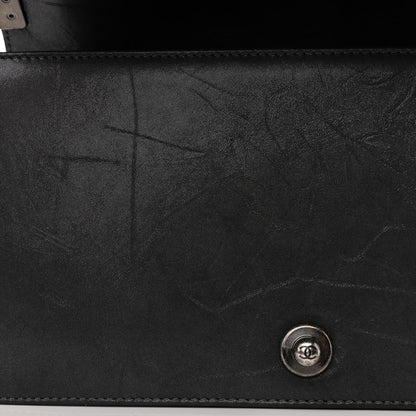 Chanel Iridescent Calfskin Embellished Double Stitch Medium Boy Flap Charcoal 13 of 16