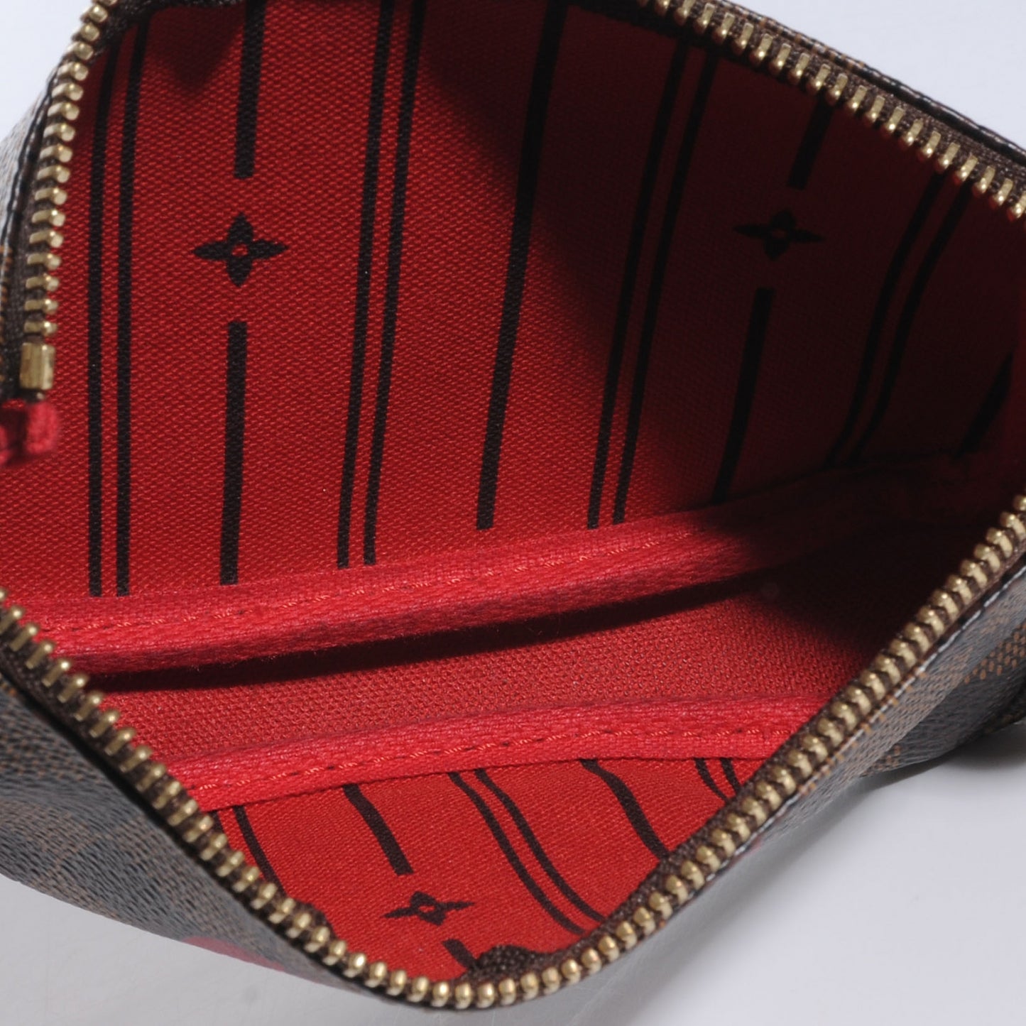 Damier Ebene Complice Trunks and Bags Mini Pochette Accessories Red
