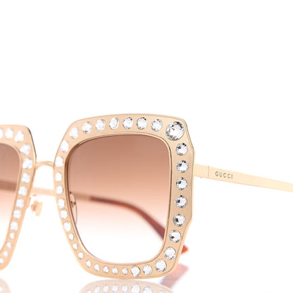 Gucci Metal Acetate Crystal Oversize GG0115S Sunglasses Gold 7 of 7