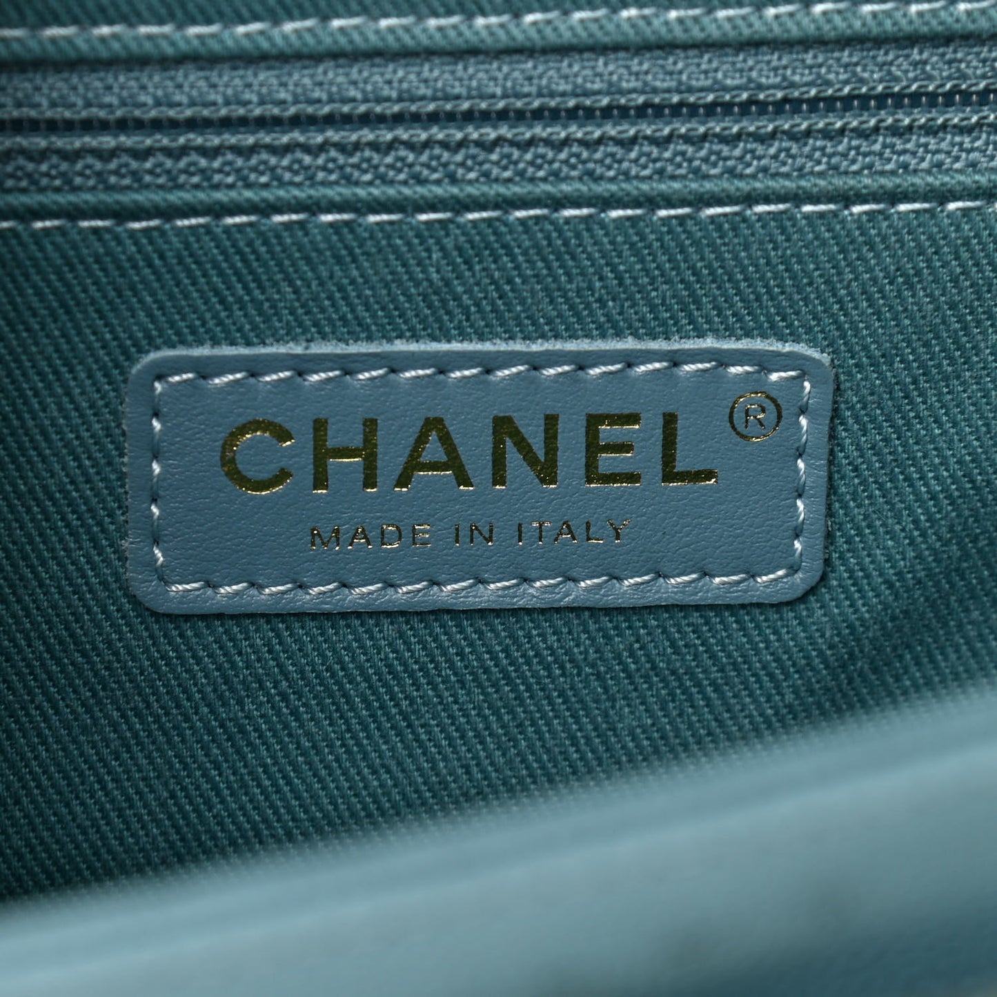 Caviar Quilted Mini Business Affinity Flap Light Blue