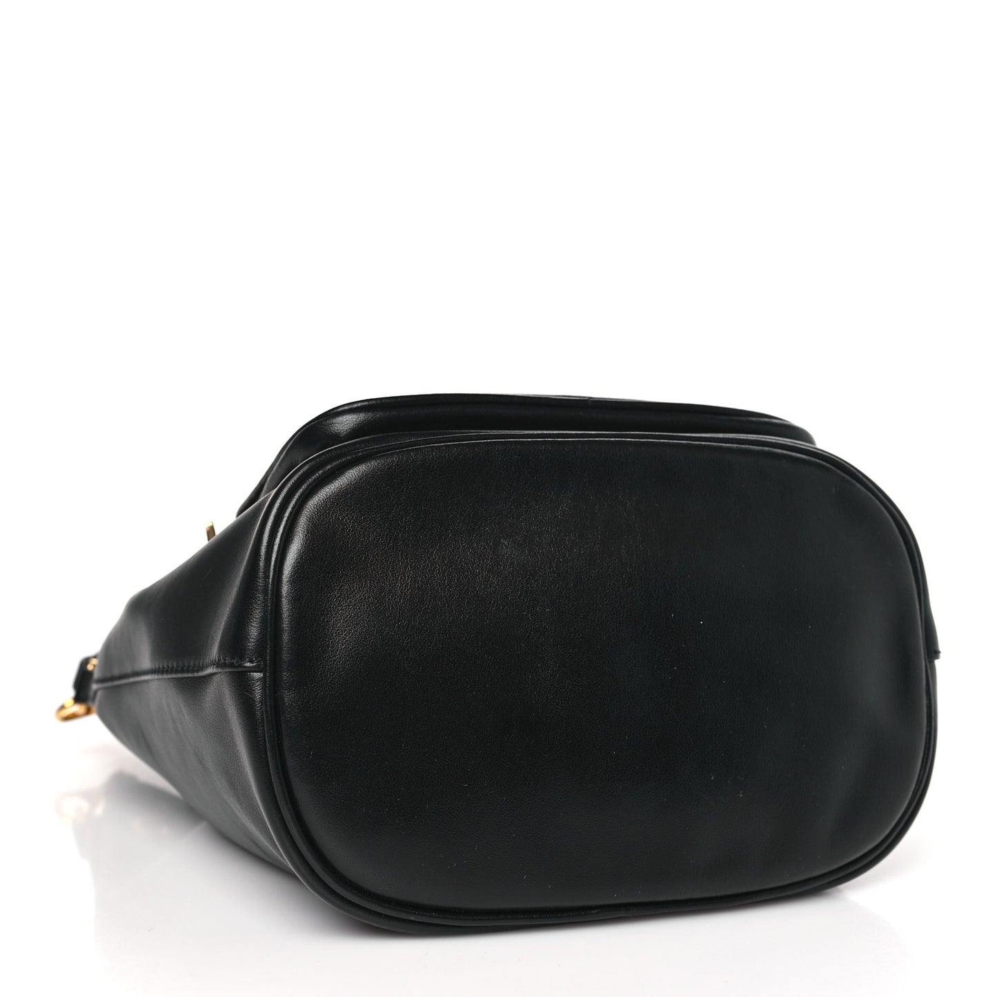 Light Calfskin Saffiano Mini Bucket Crossbody Bag Black