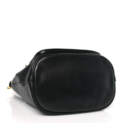 Prada Light Calfskin Saffiano Mini Bucket Crossbody Bag Black 4 of 8