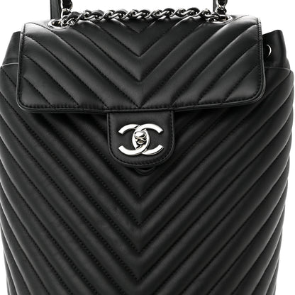 Chanel Calfskin Chevron Quilted Small Urban Spirit Backpack Black 8 of 10