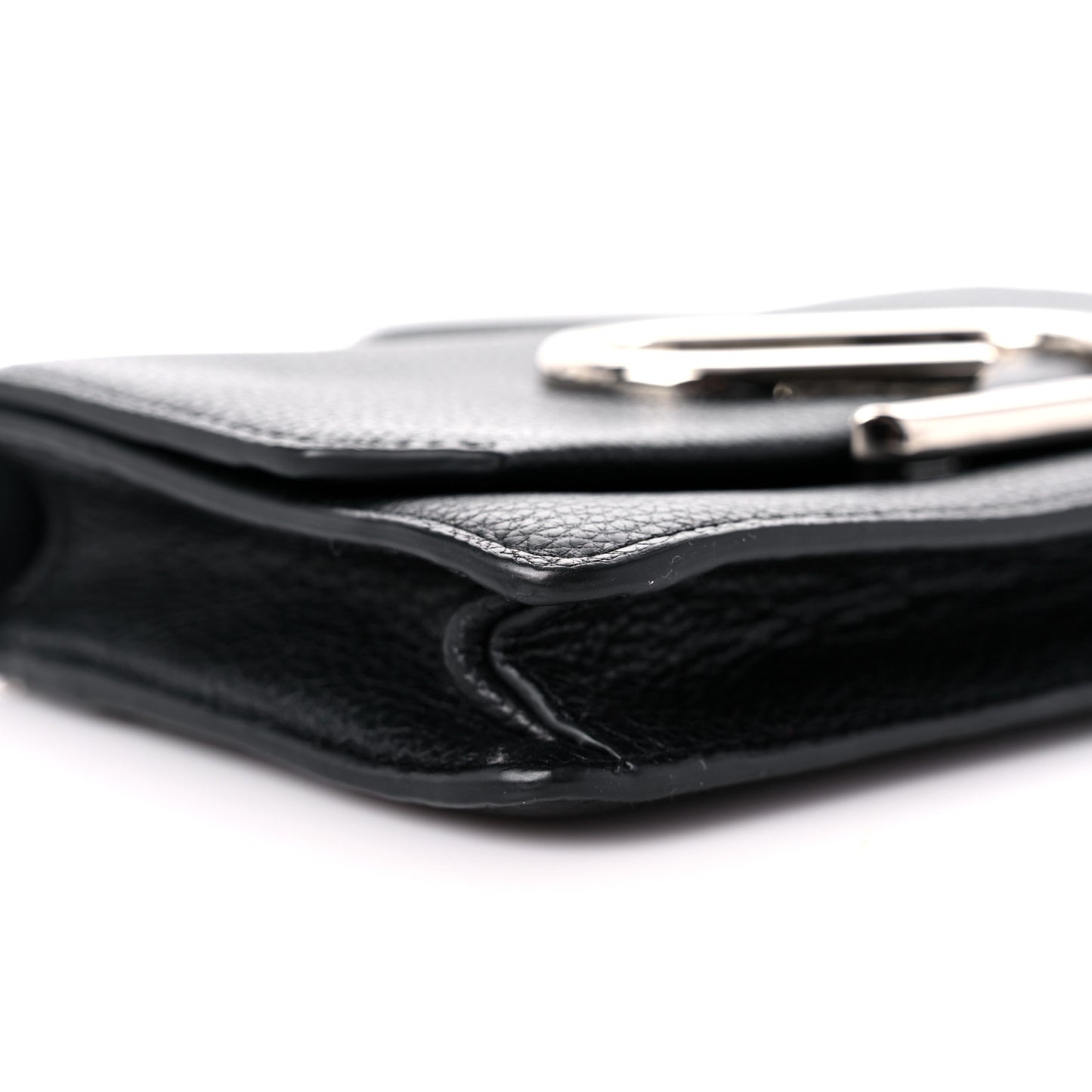 Calfskin Alix Soft Flap Clutch Black