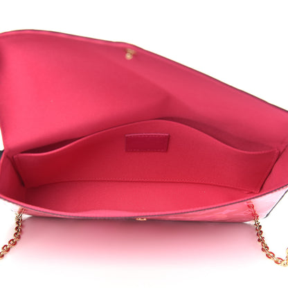 Louis Vuitton Vernis Valentine Pochette Felicie Chain Wallet Fuchsia 6 of 10