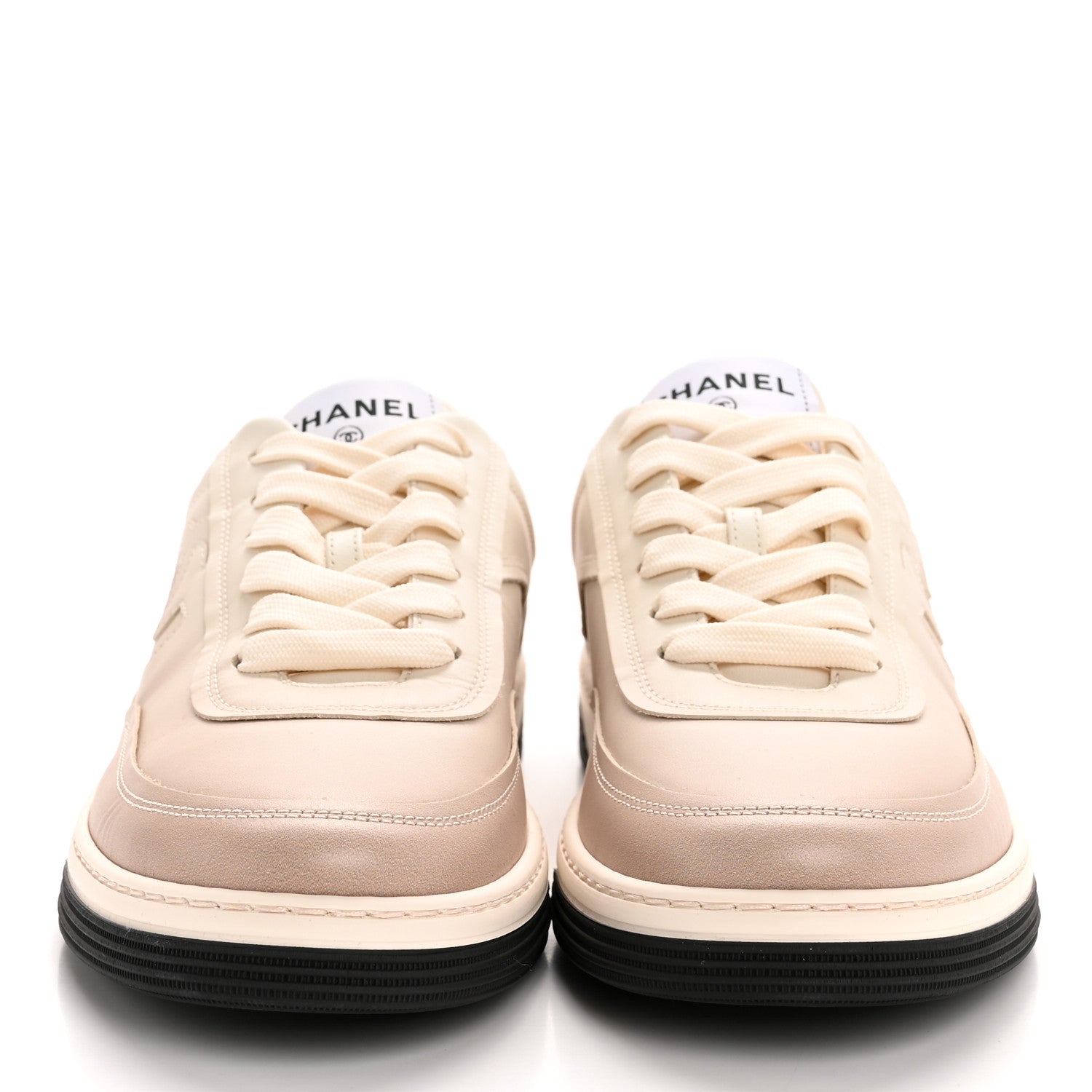 Chanel Printed Calfskin Womens CC Logo Sneakers 40 Beige 3 of 9